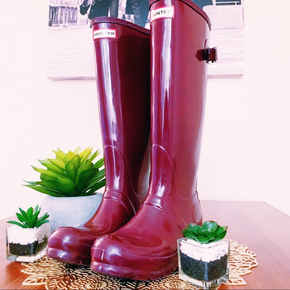 Dark Plum Colored Hunter Rain Boots